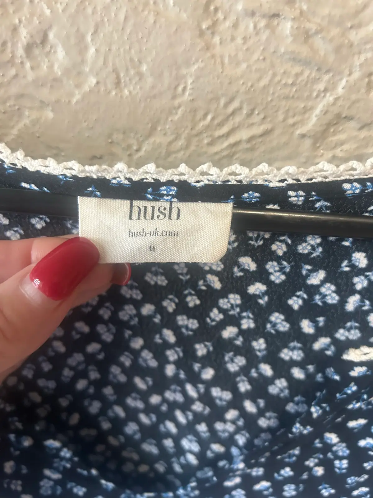 Hush navy floral blouse with lace trim – photo 2