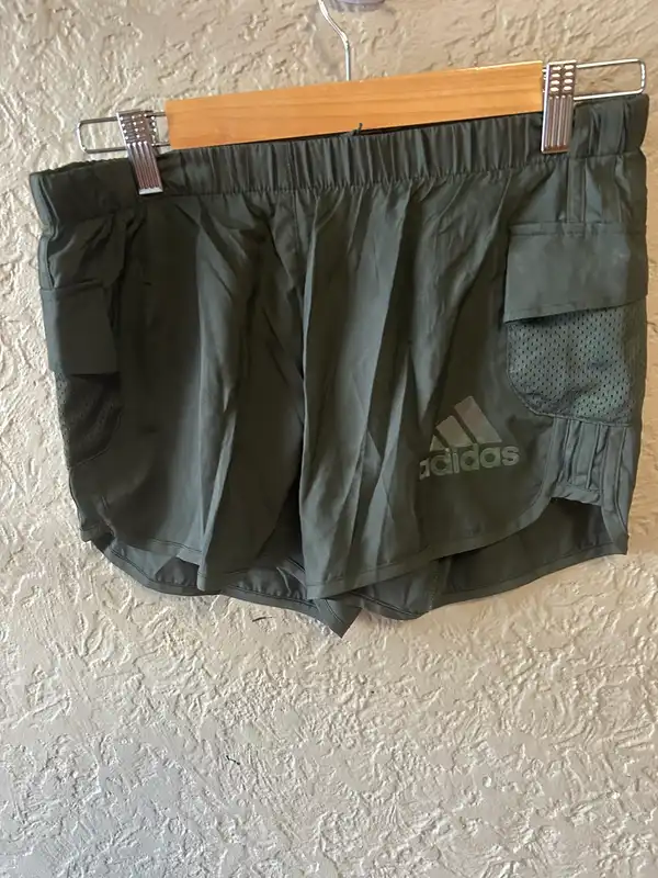 Adidas khaki women’s running shorts