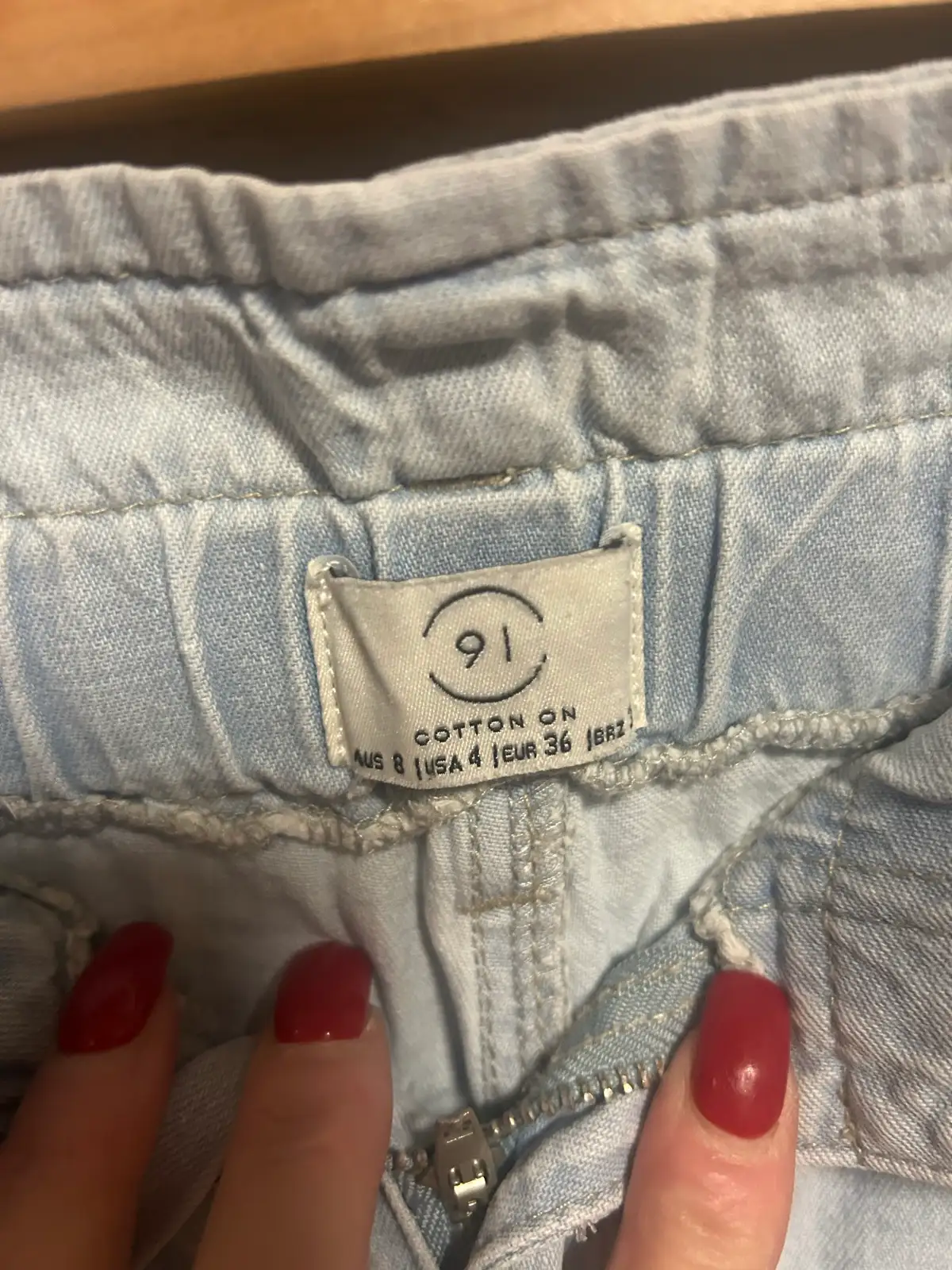 Cotton on light wash denim shorts – photo 2