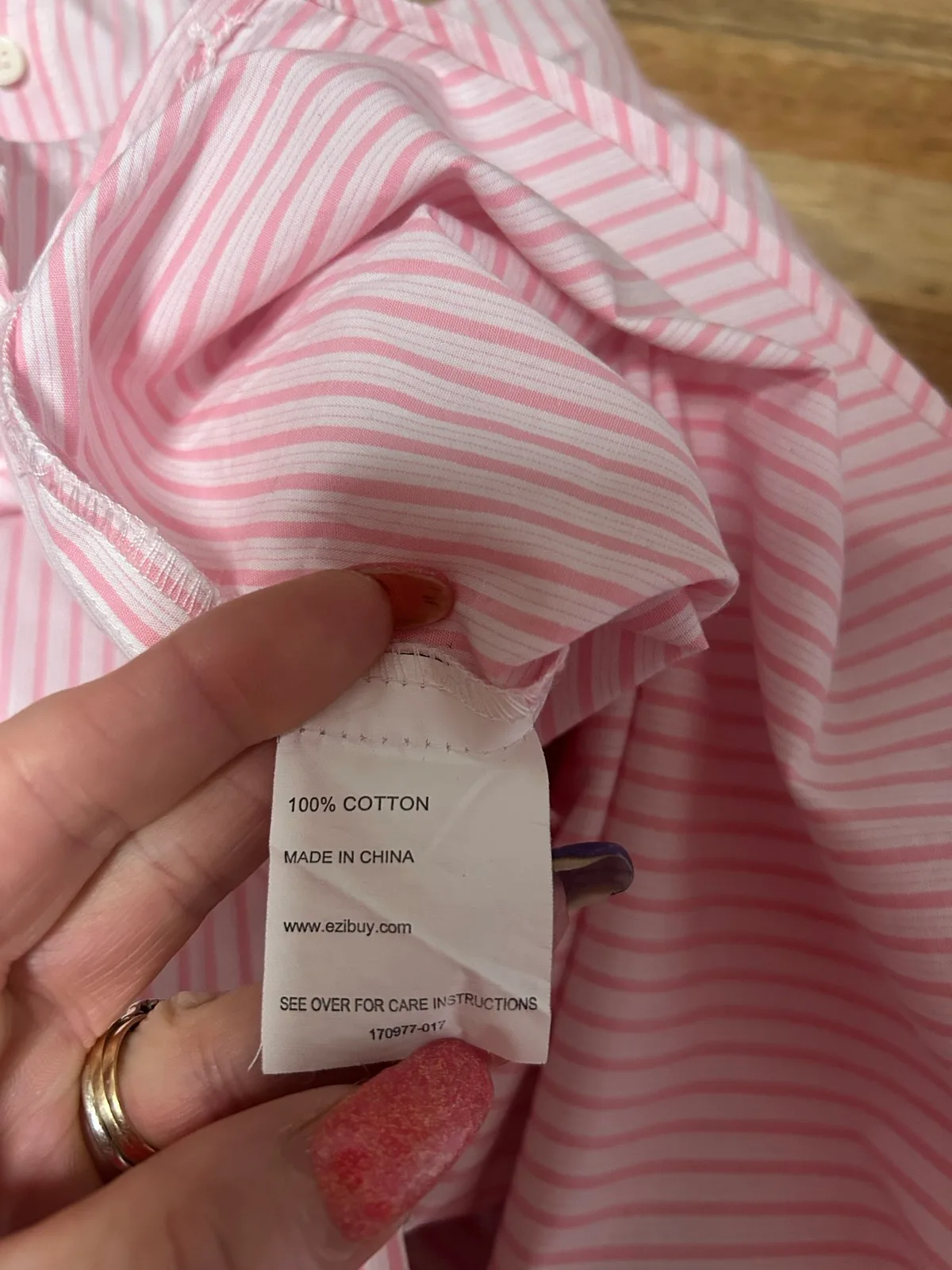 Capture pink/white striped 3/4 sleeve shirt – photo 5