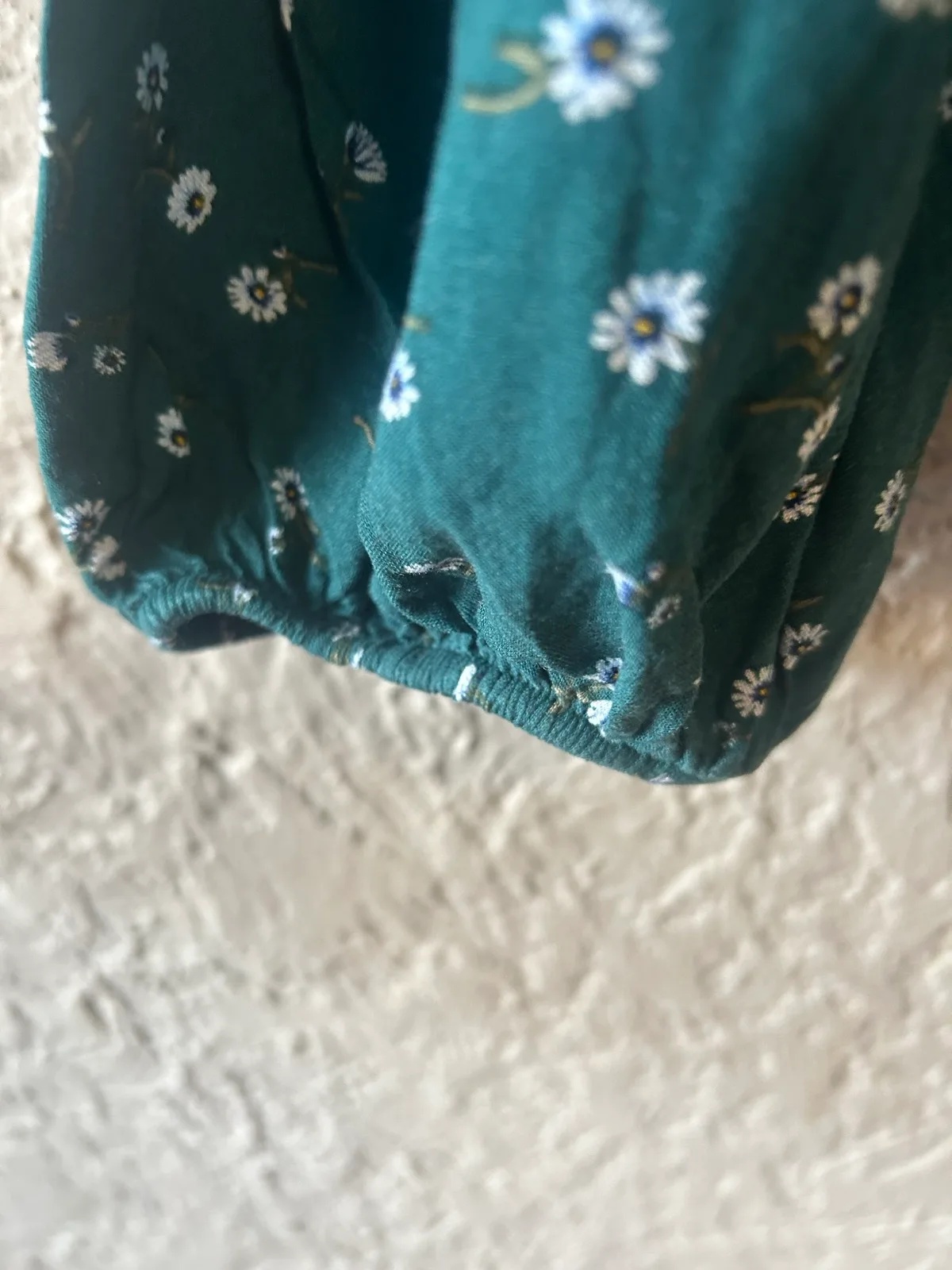H&M green floral cropped blouse – photo 2