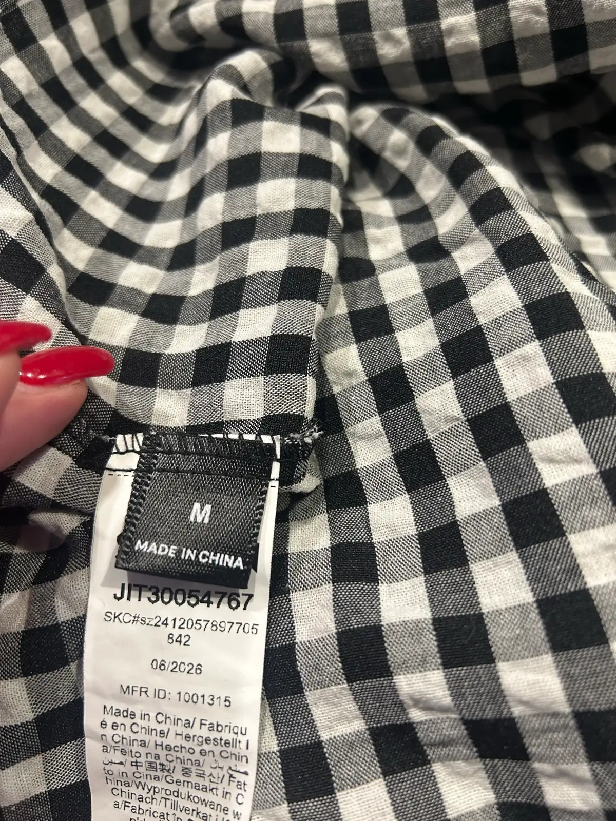 Shein black/white gingham square neck blouse – photo 5