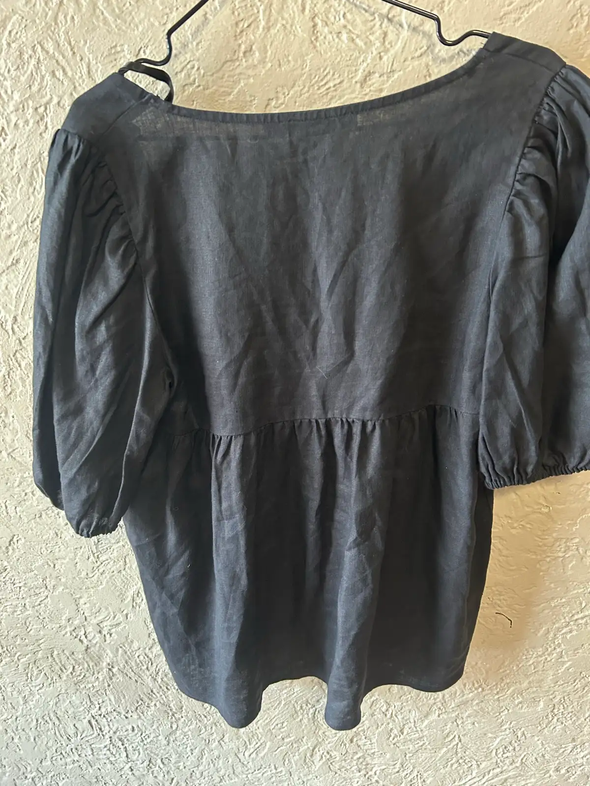 Sportsgirl black linen square neck blouse – photo 5