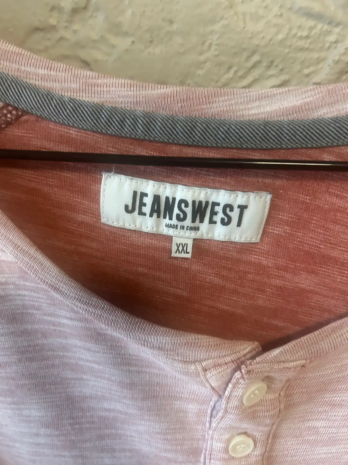 Men’s Jeanswest pink long sleeve Henley – photo 3