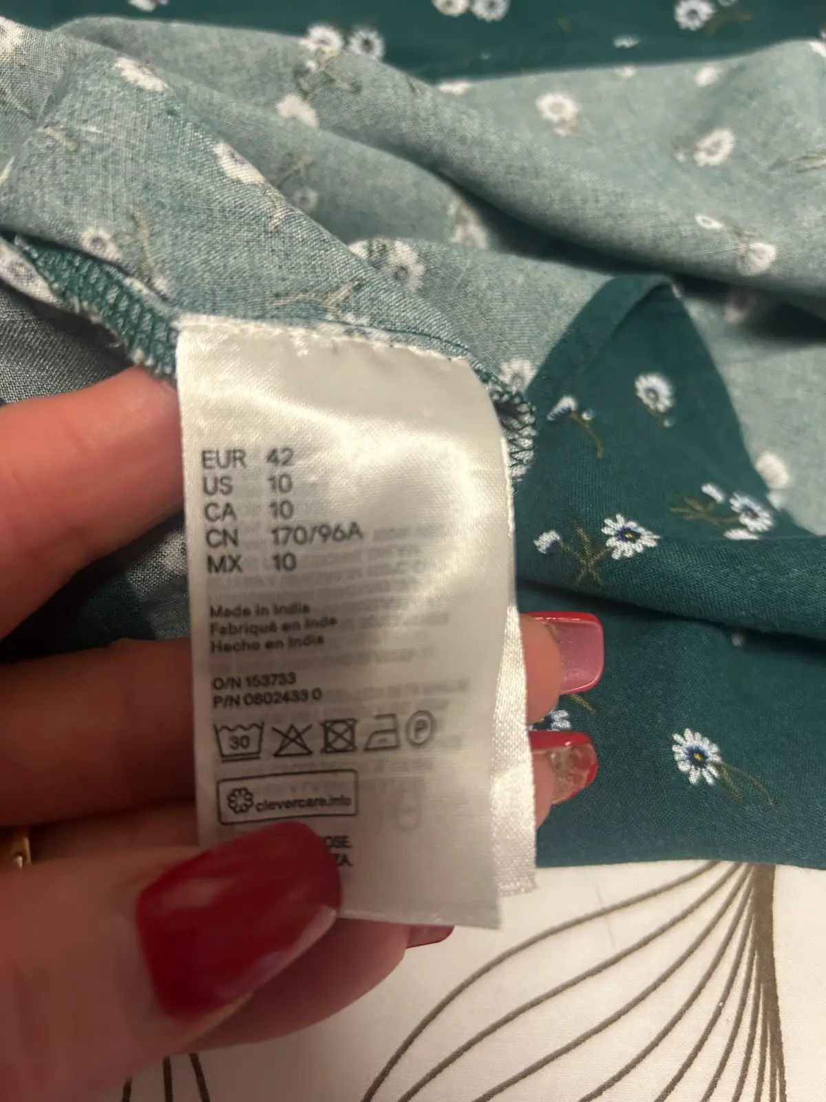 H&M green floral cropped blouse – photo 6