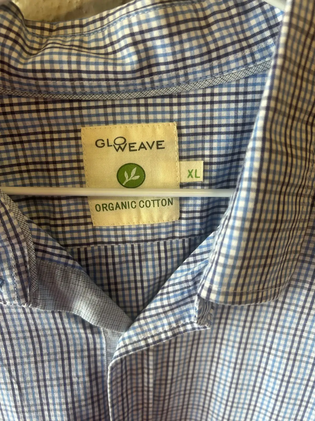 Men’s glo weave blue/white check shirt – photo 4
