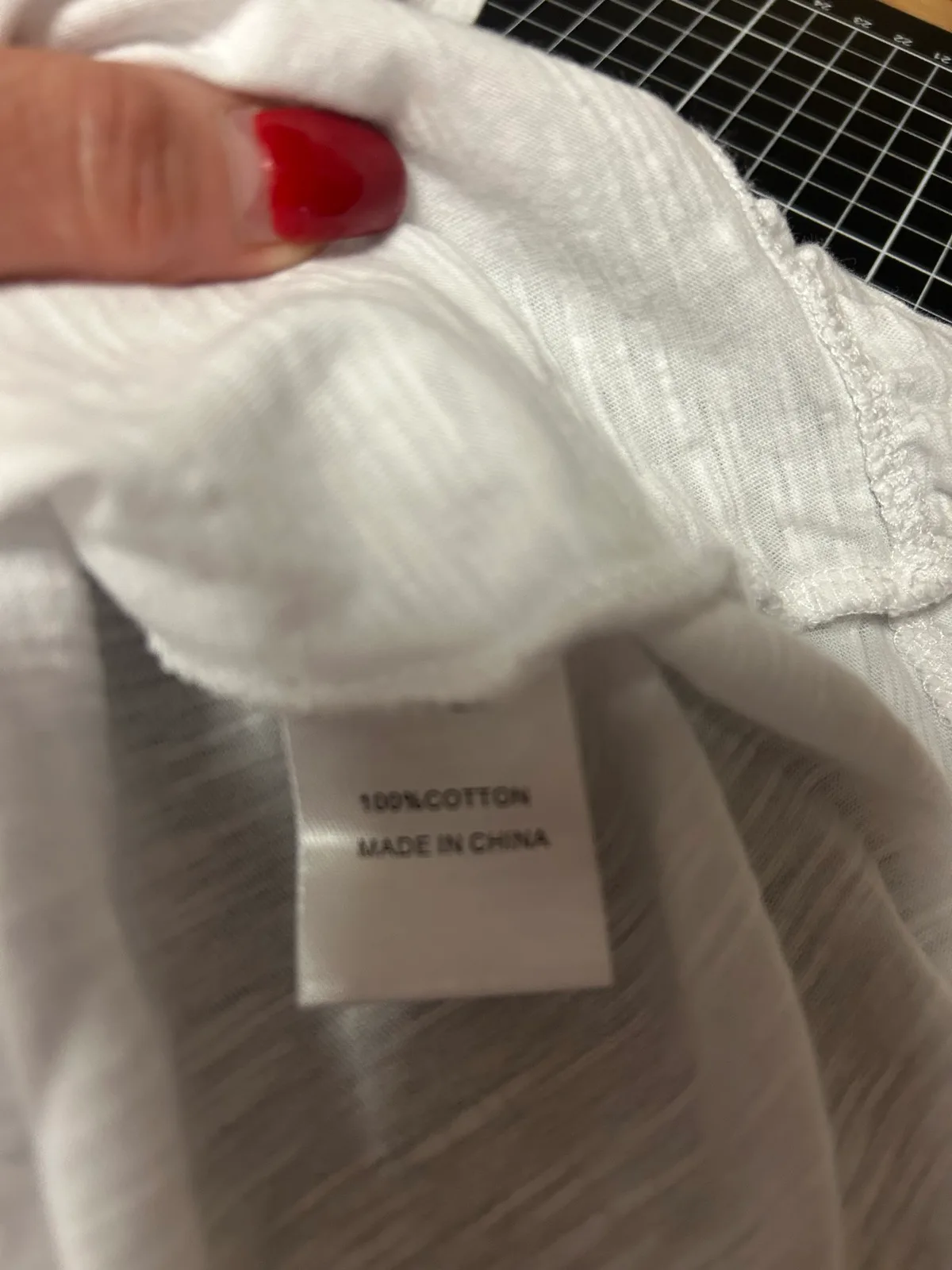 White cotton short sleeve tshirt with ruffled hem – photo 5