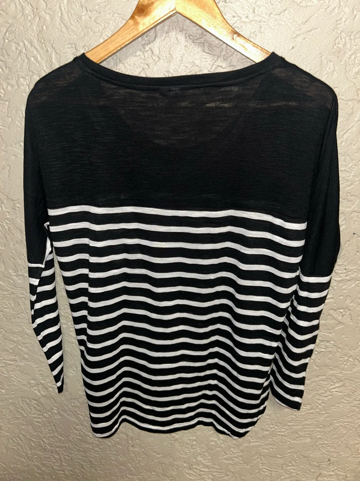 Cotton on black/white striped long sleeve top — photo 3