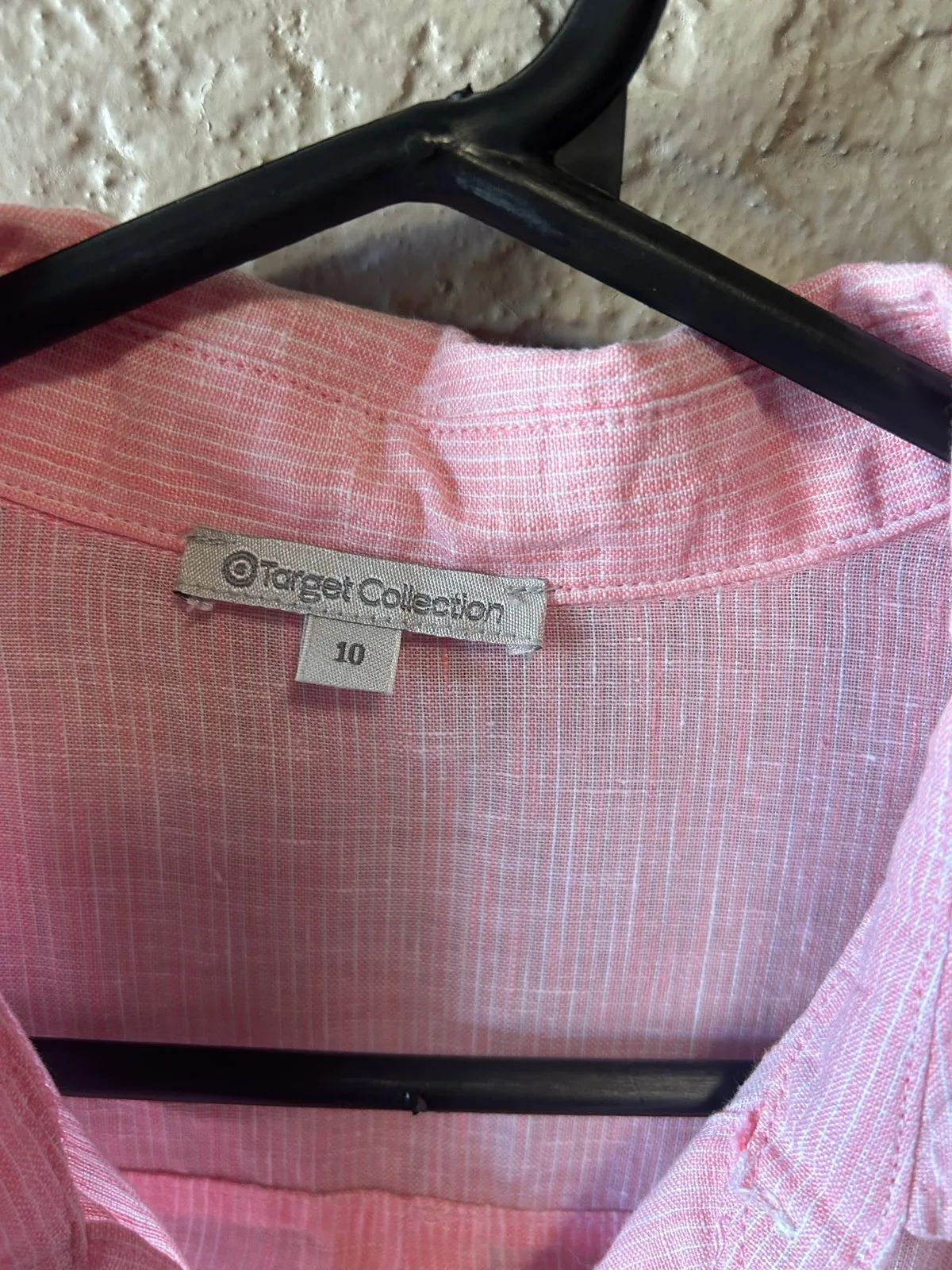 Target pink/white thin vertical stripes shirt – photo 3