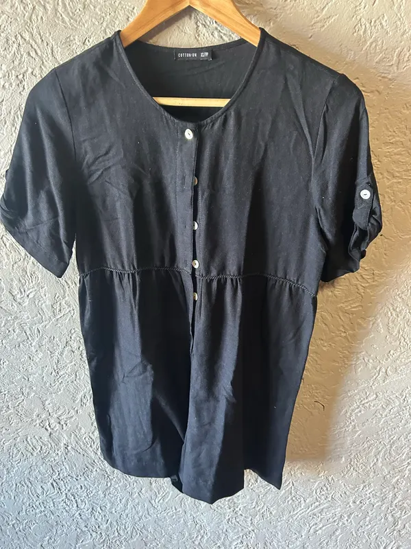 Cotton on black button up playsuit