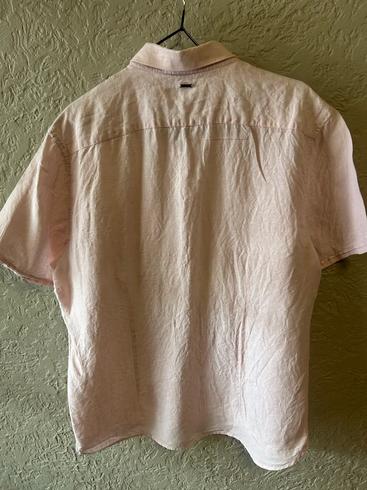 Men’s politix pink linen short sleeve shirt – photo 5