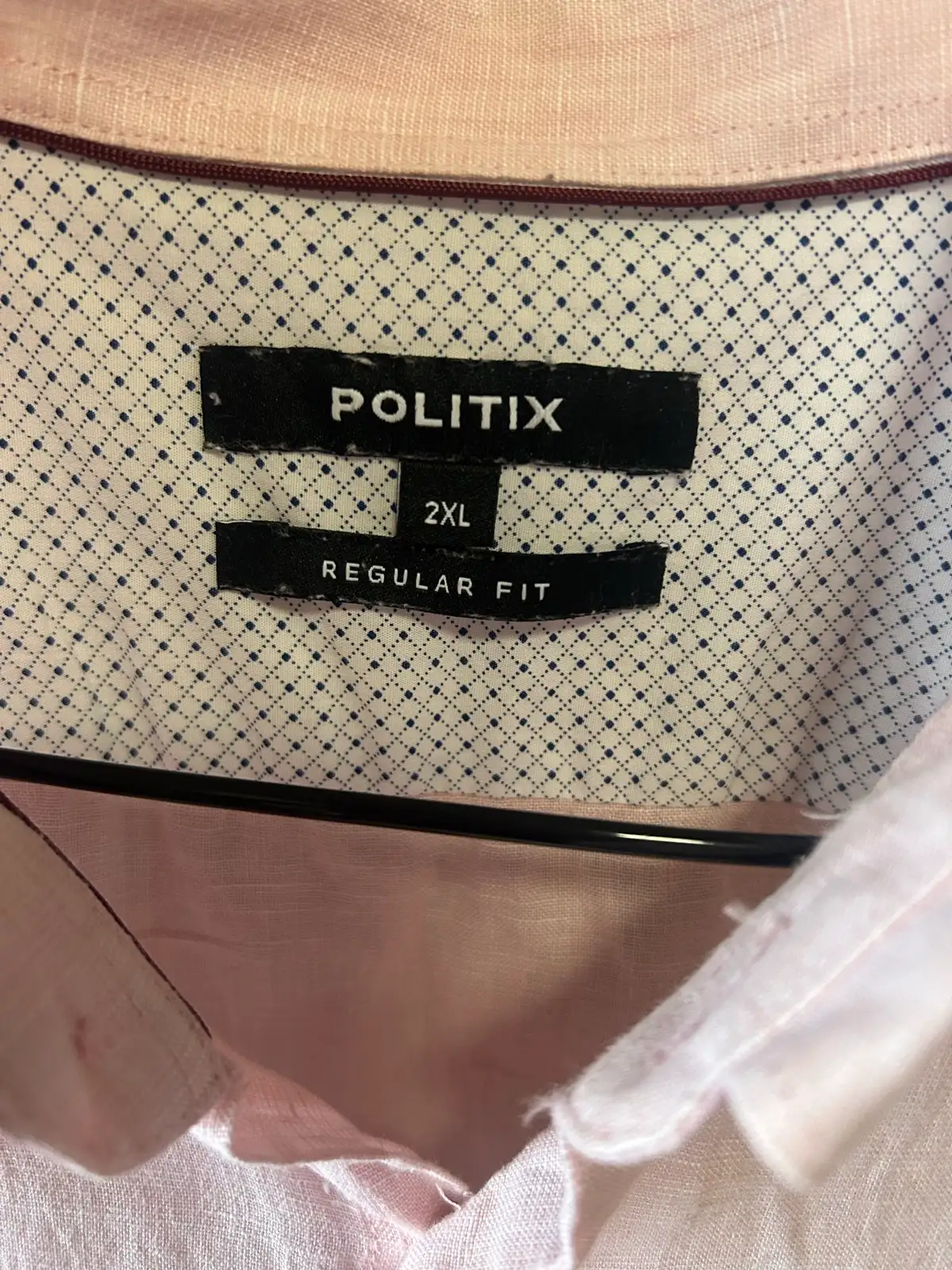Men’s politix pink linen short sleeve shirt – photo 2