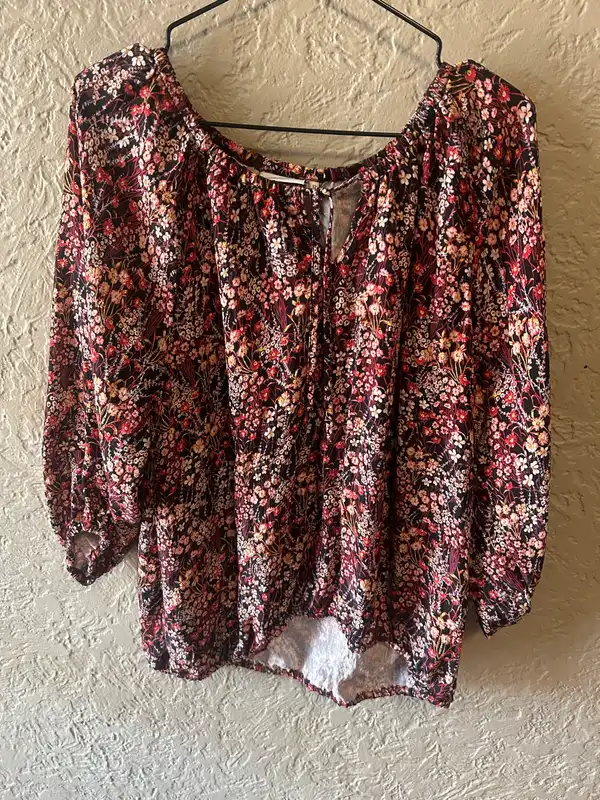 Jeanswest red/brown floral boho blouse
