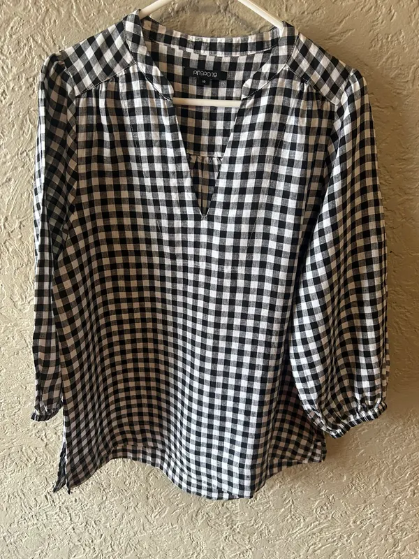 Ping pong black/white gingham tunic top
