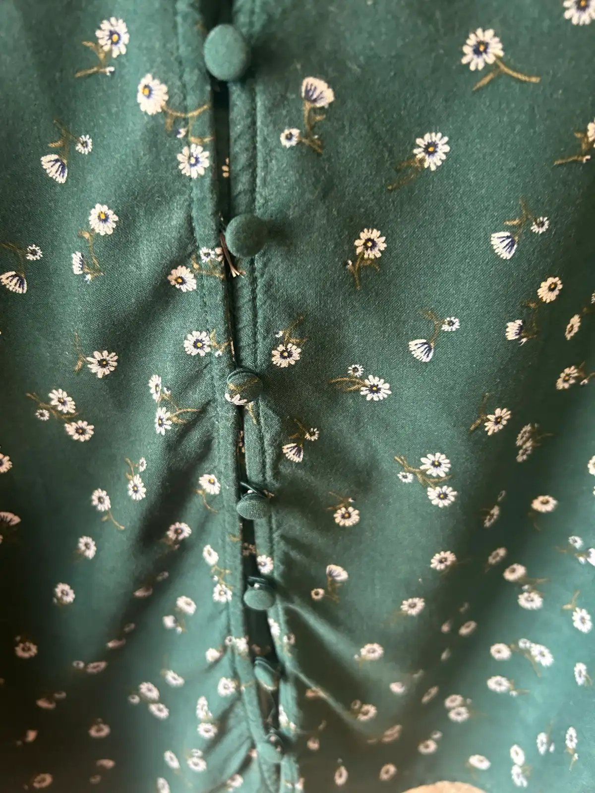 H&M green floral cropped blouse – photo 3
