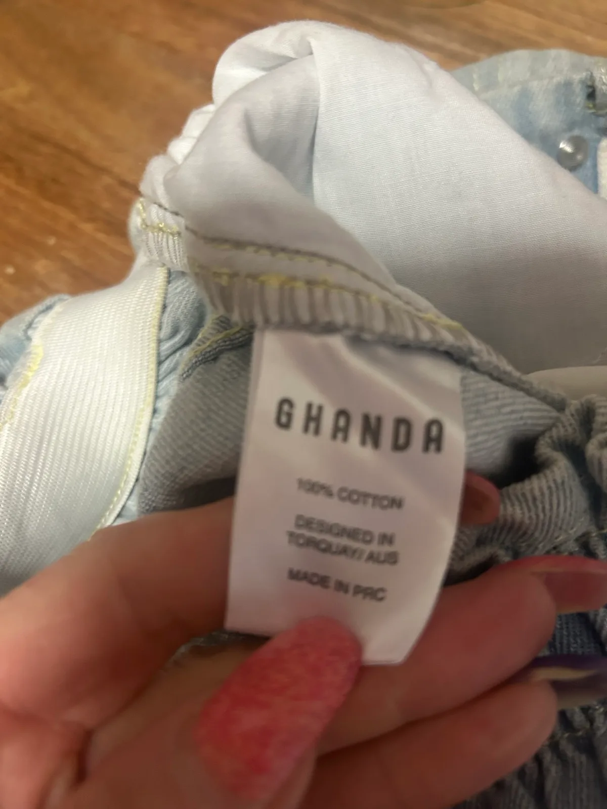 Ghanda light blue denim Paperbag shorts – photo 4