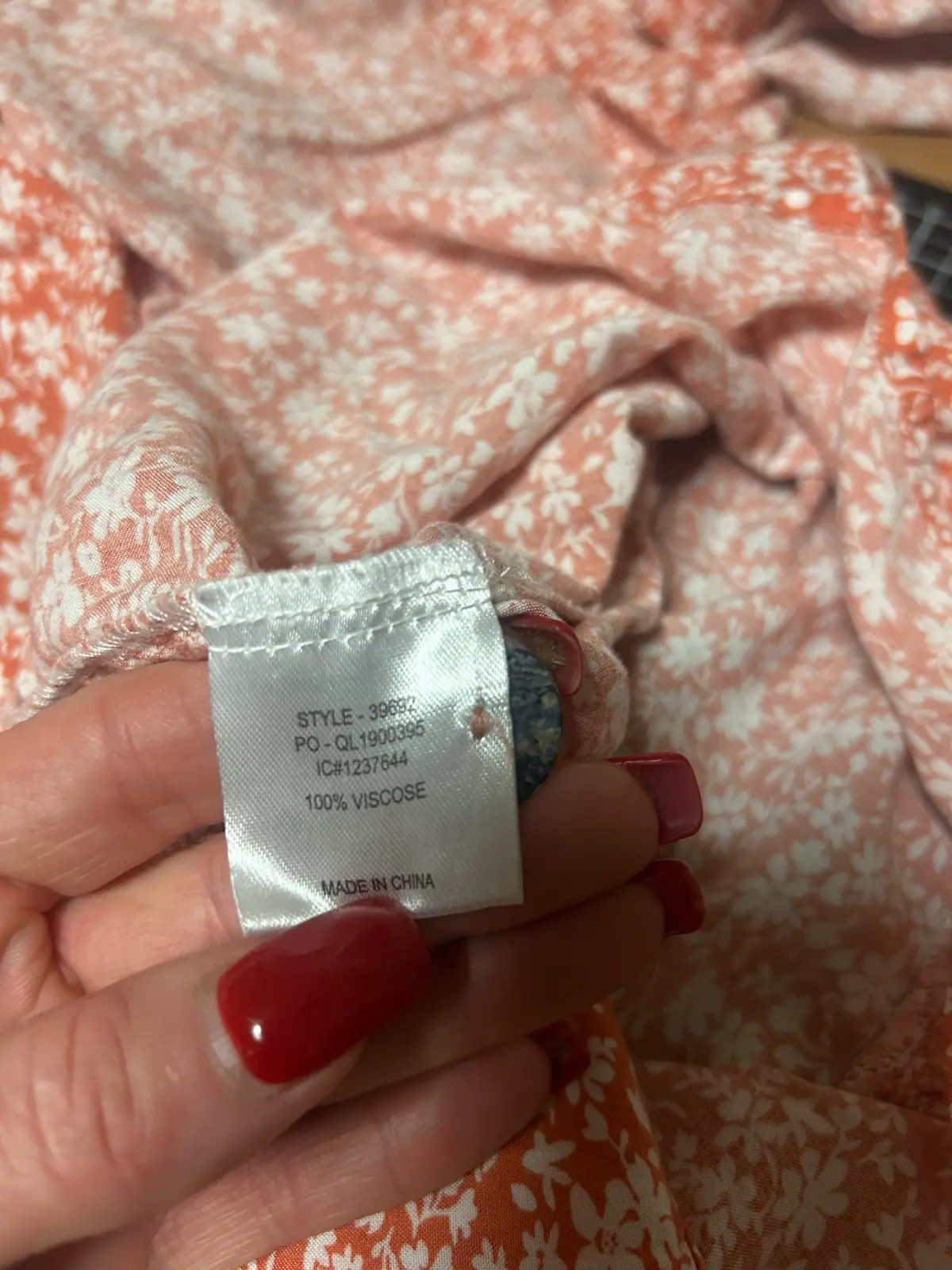 Threadz orange/white floral tunic blouse – photo 6