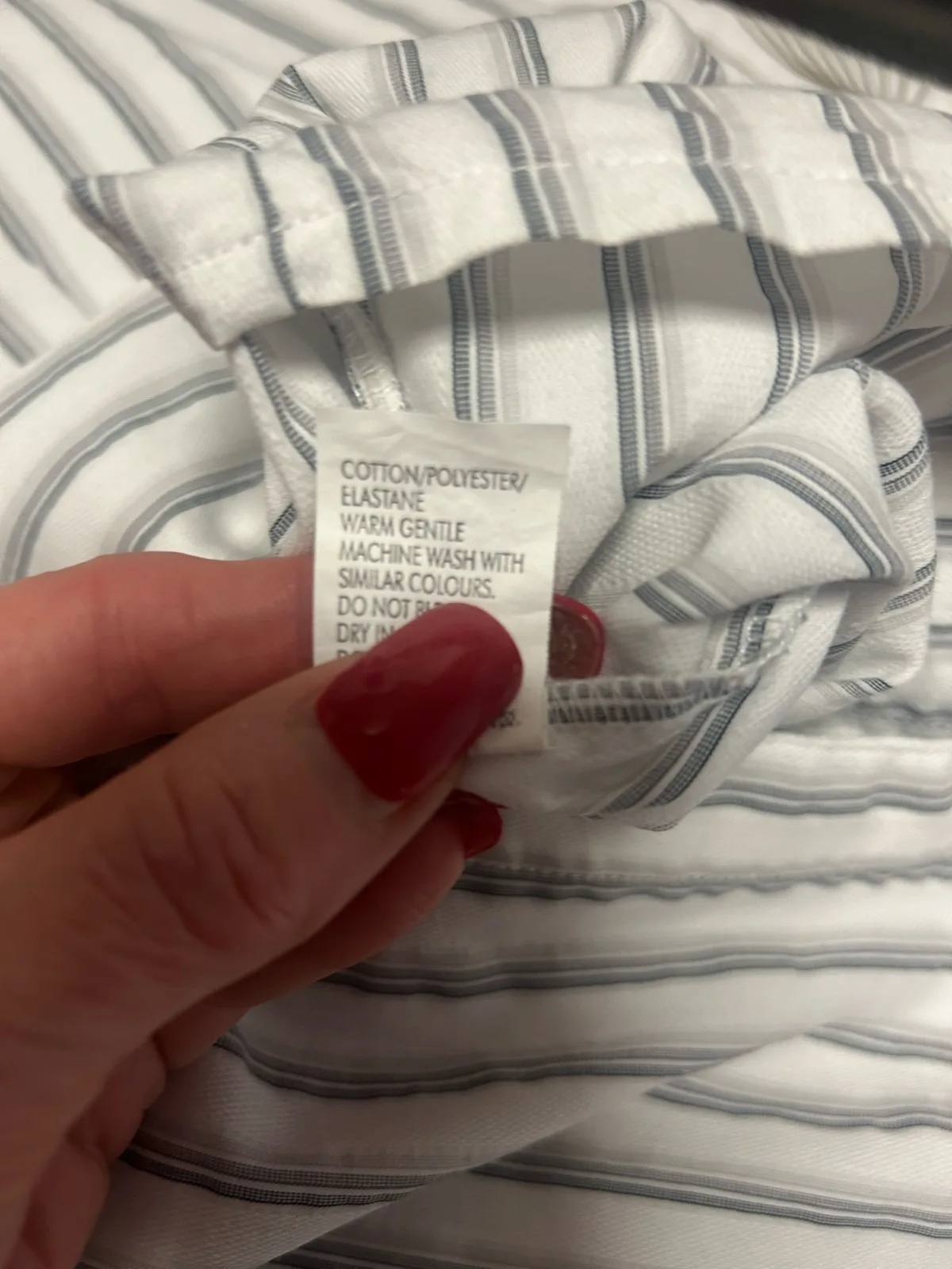 Now white/blue striped collared shirt – photo 7