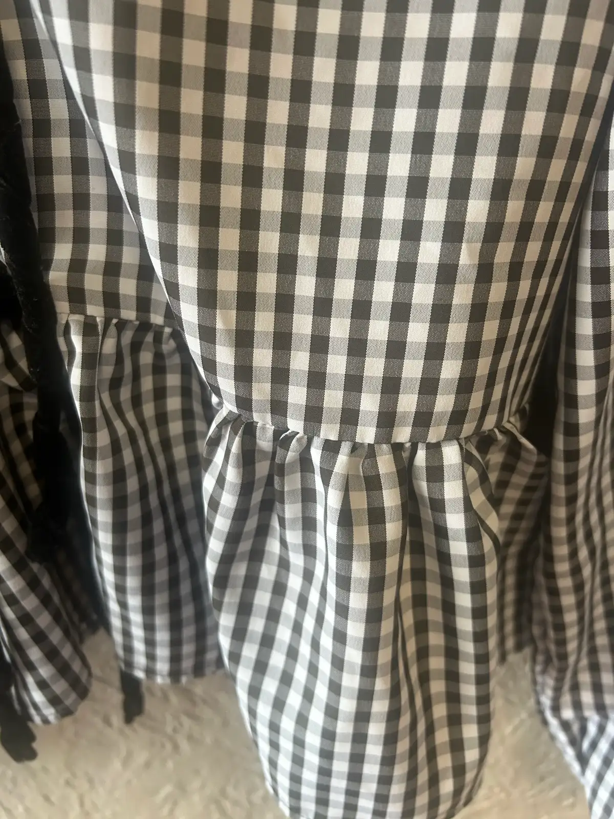 White/black gingham peplum top – photo 3