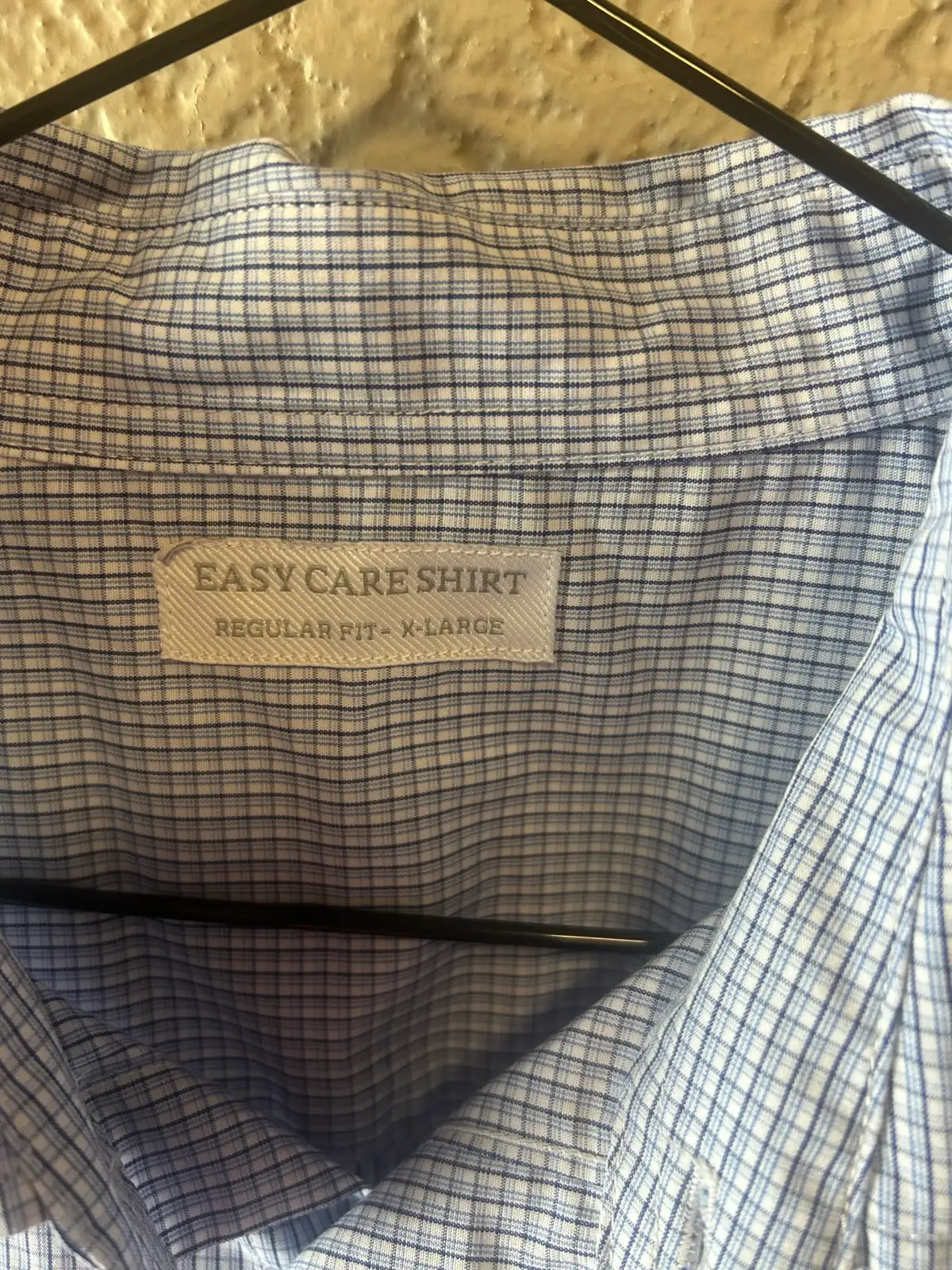 Men’s blue/white checked long sleeve shirt – photo 2