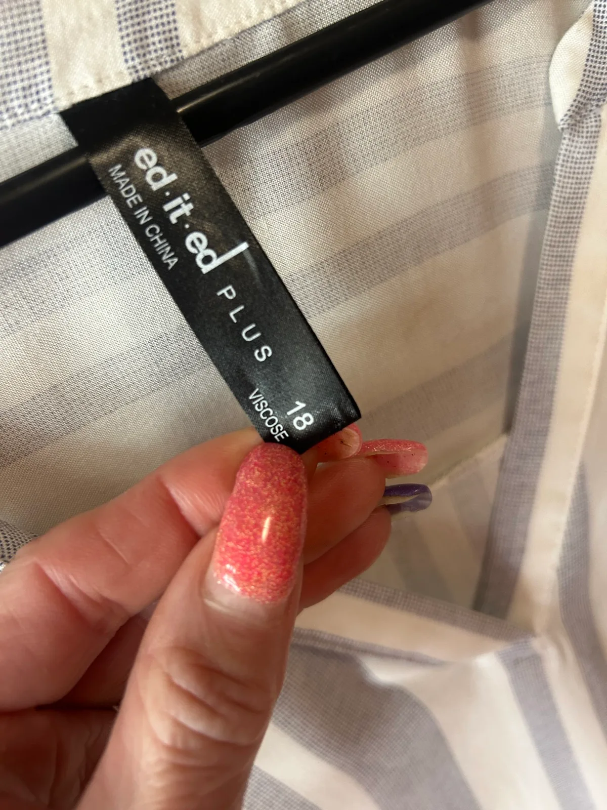 Ed.it.ed grey/white striped shirt/blouse – photo 4
