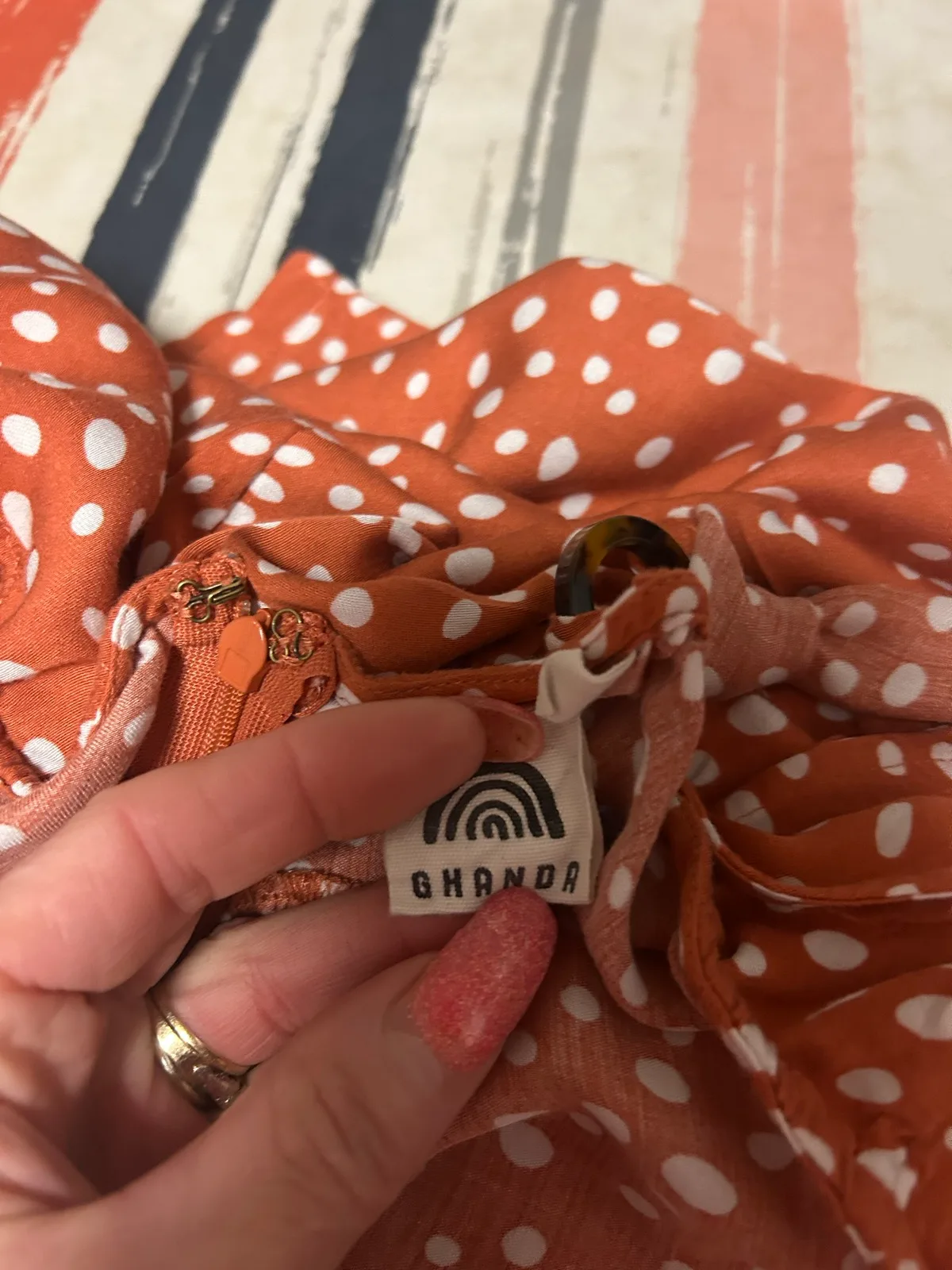 Ghanda rust/white polka dot playsuit – photo 6
