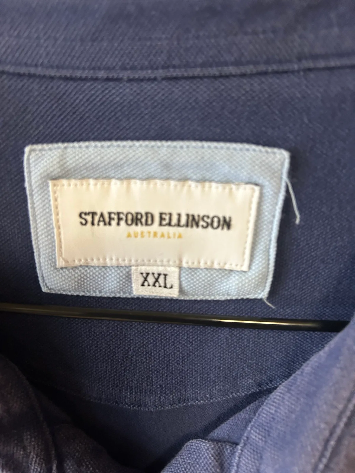 Men’s stafford Ellison navy spotted polo shirt – photo 3