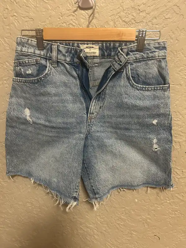 Cotton on blue denim cutoff shorts