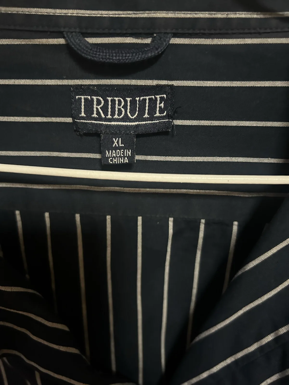 Men’s tribute navy/white striped dress shirt – photo 2