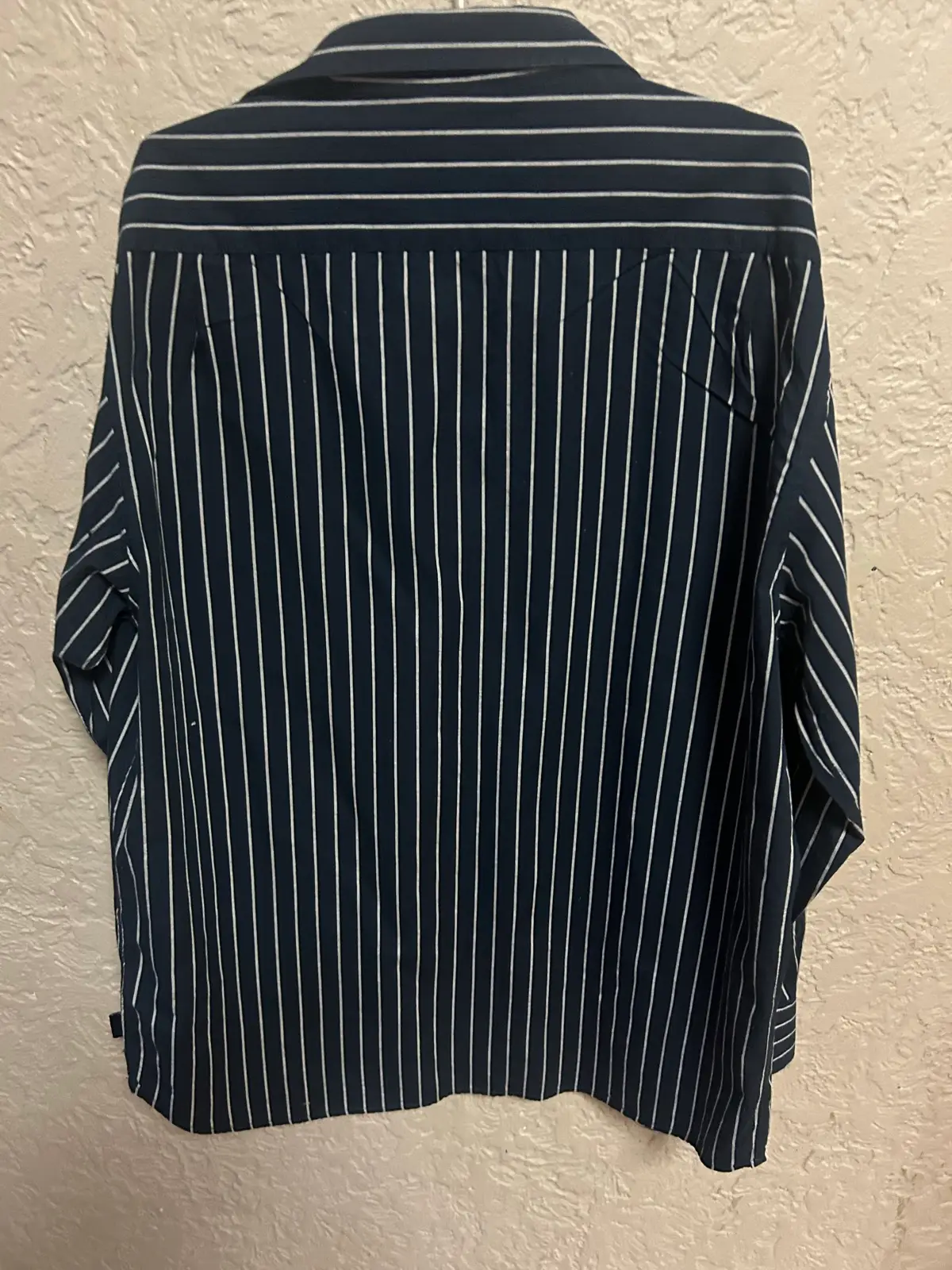 Men’s tribute navy/white striped dress shirt – photo 3