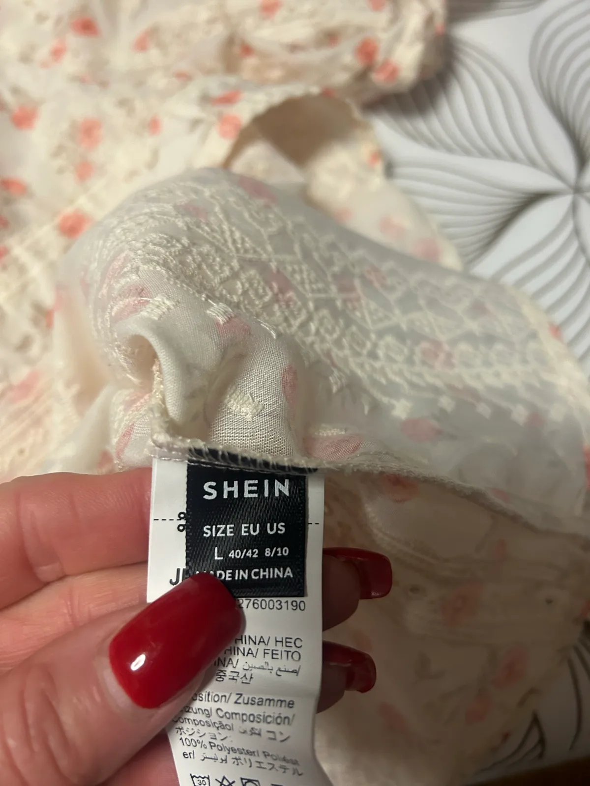 Shein pink/cream floral peasant blouse – photo 5