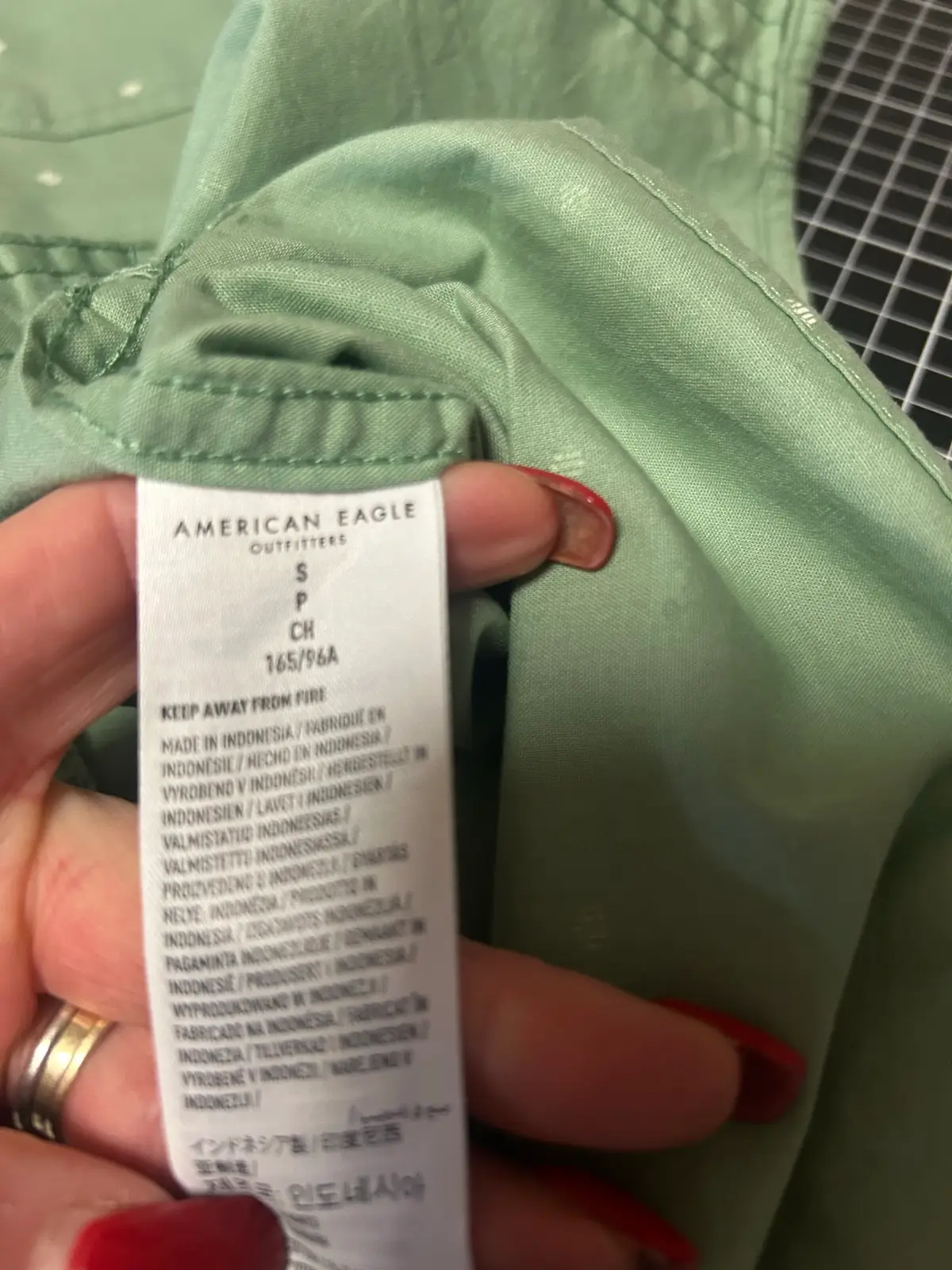 Men’s American eagle green dotted shirt – photo 5