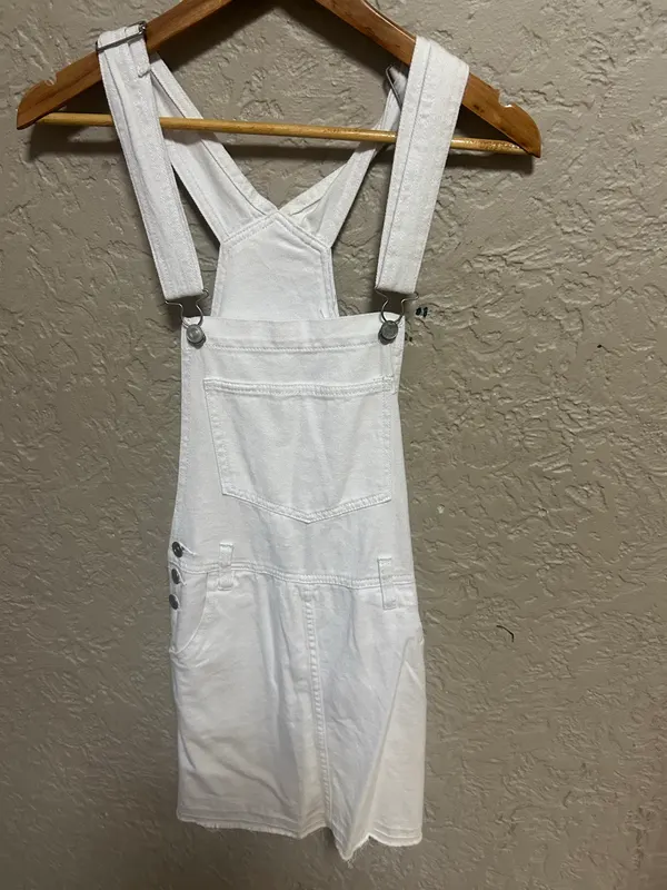 Supré white denim pinafore dress
