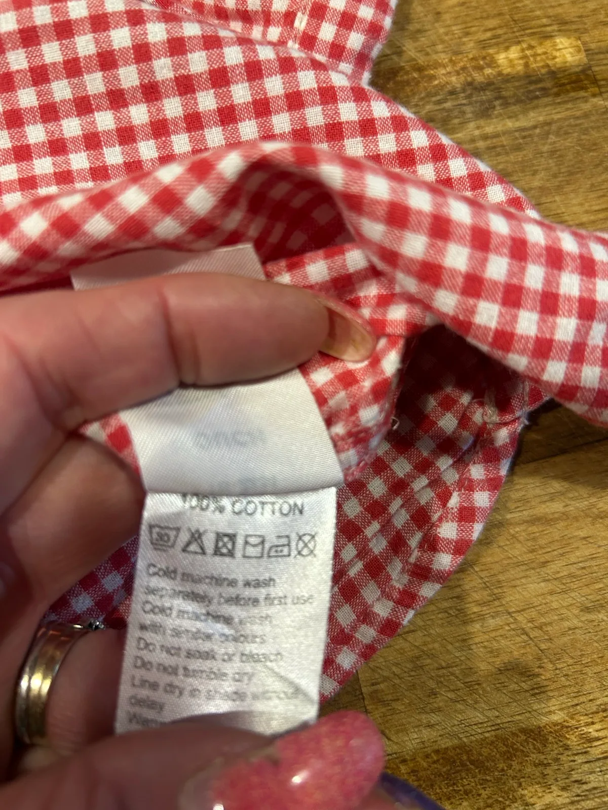 Ouch boys red/white gingham shirt – photo 3
