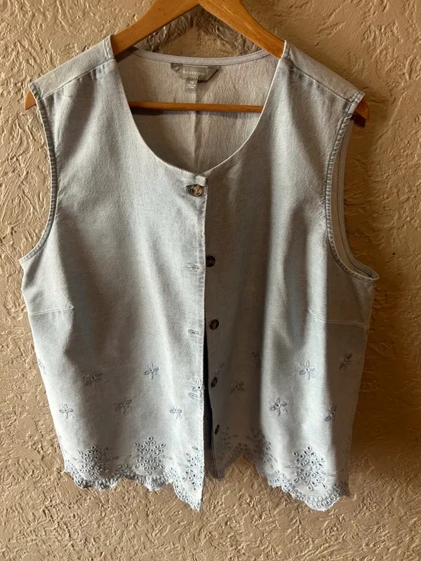 Suzanne grae light blue denim vest