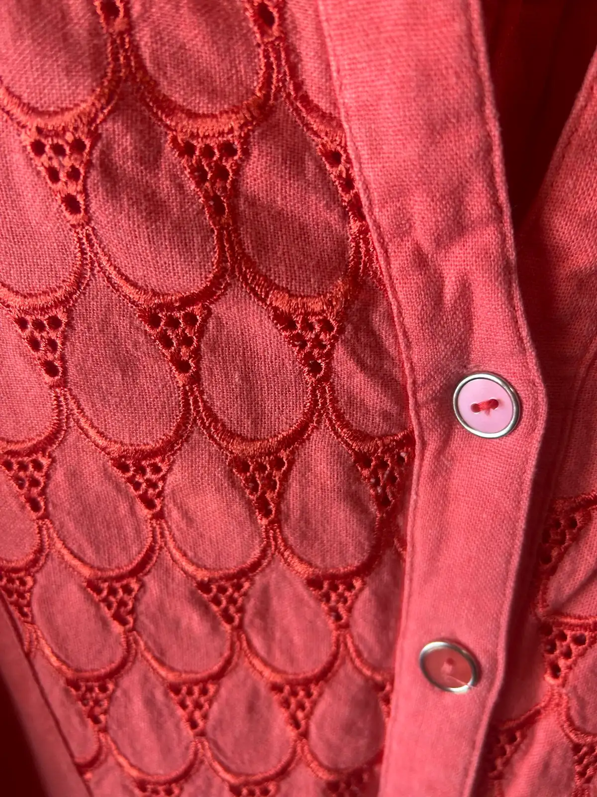 Coral pink 3/4 sleeve button up shirt – photo 3