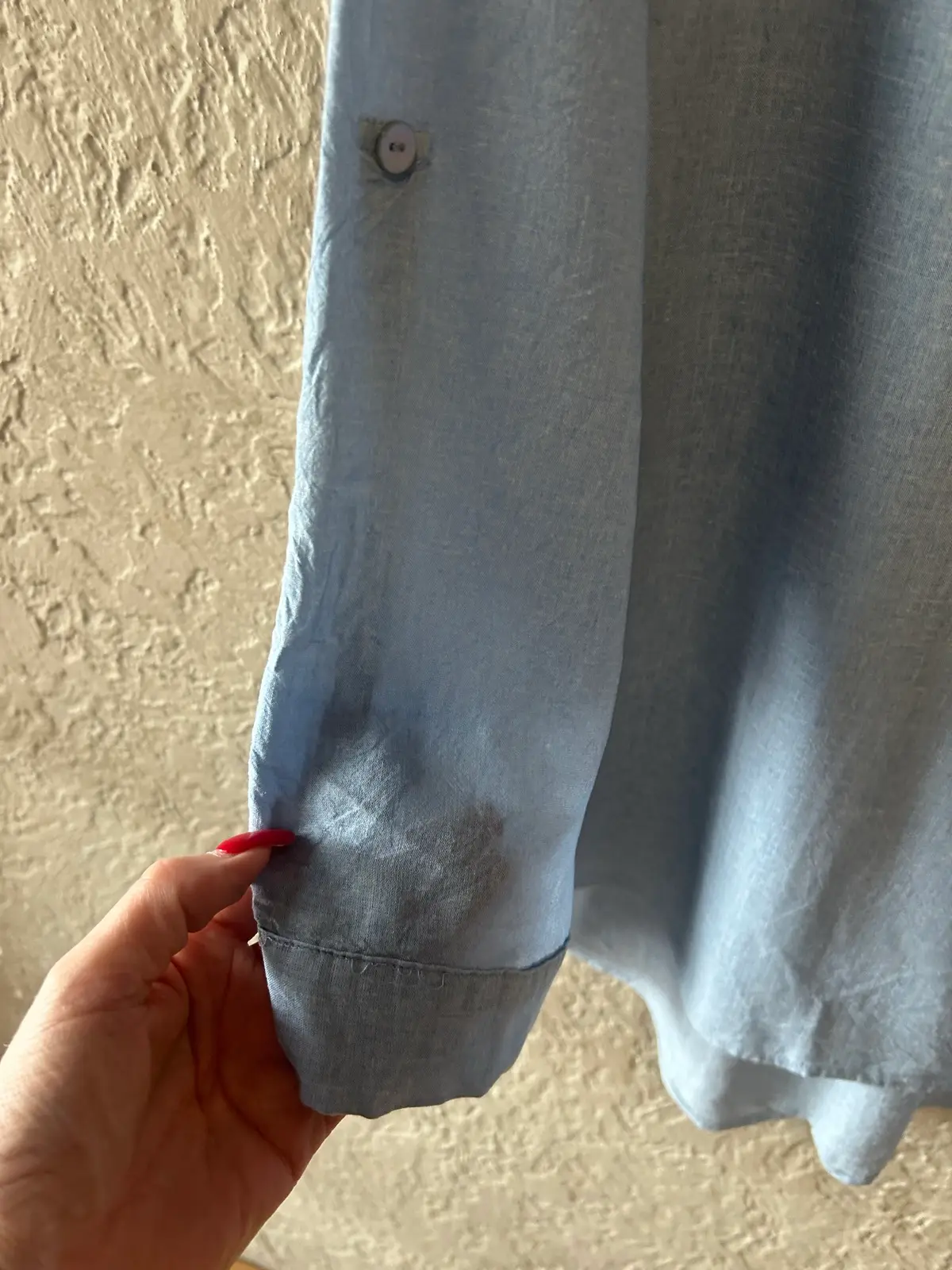 Cafe latte blue linen blend blouse – photo 4