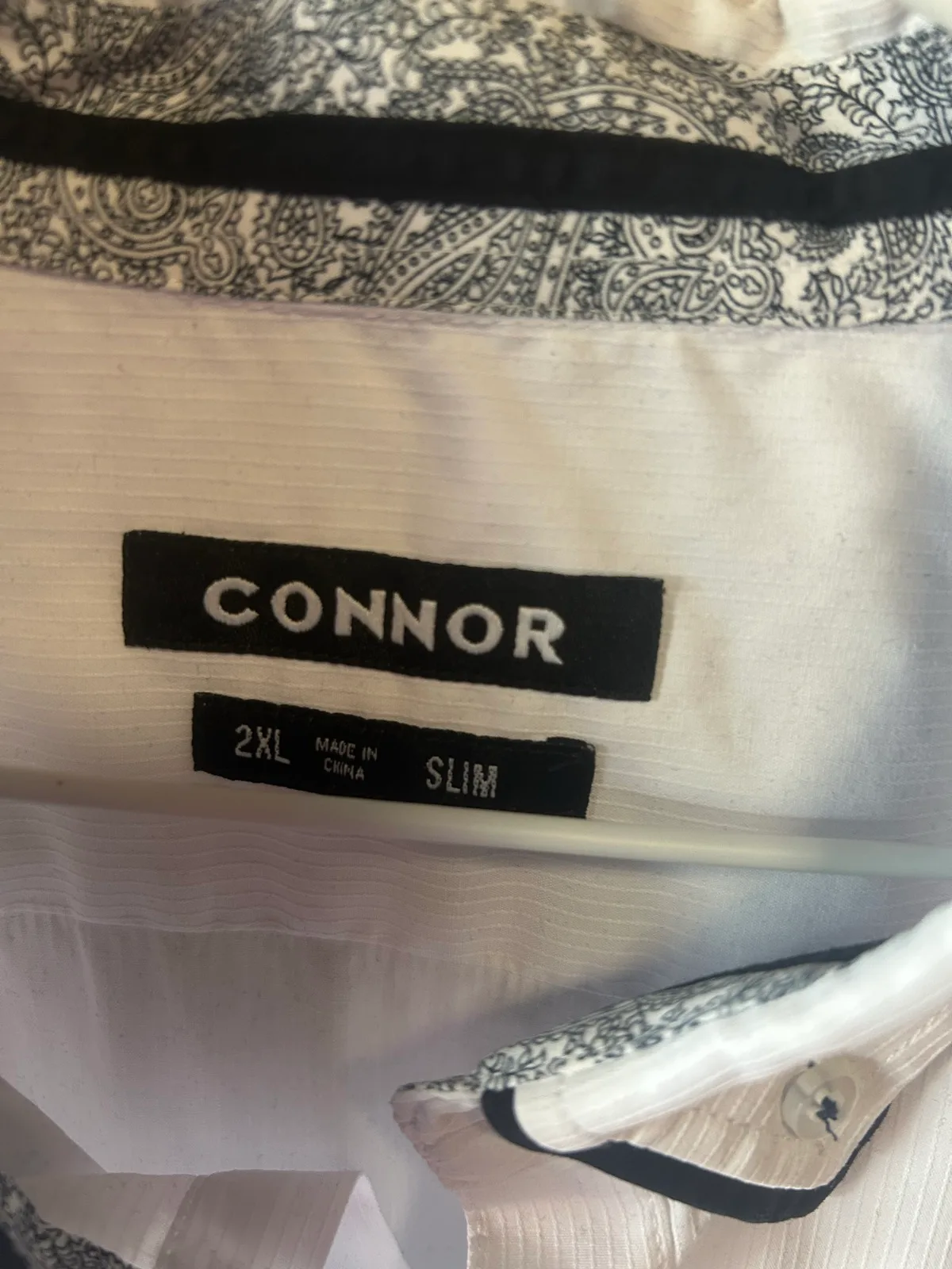Connor white mens dress shirt with black trim – photo 2