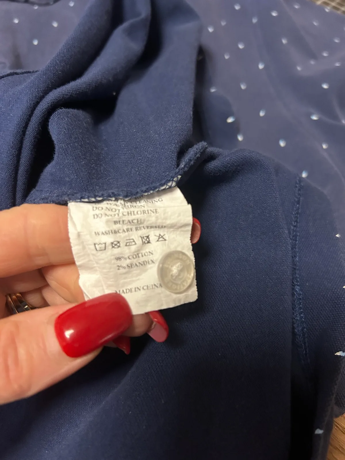 Men’s stafford Ellison navy spotted polo shirt – photo 6