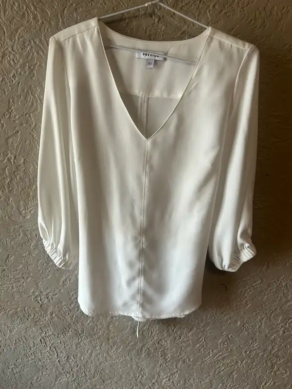Preview cream satin look blouse