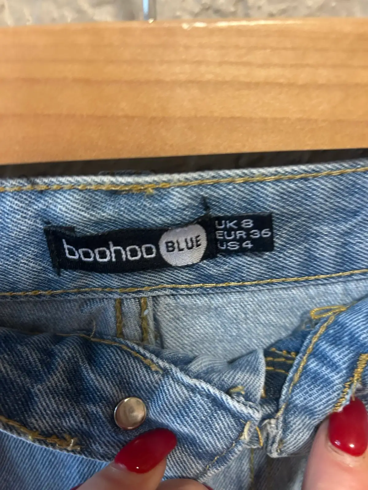 Boohoo blue denim shorts – photo 2