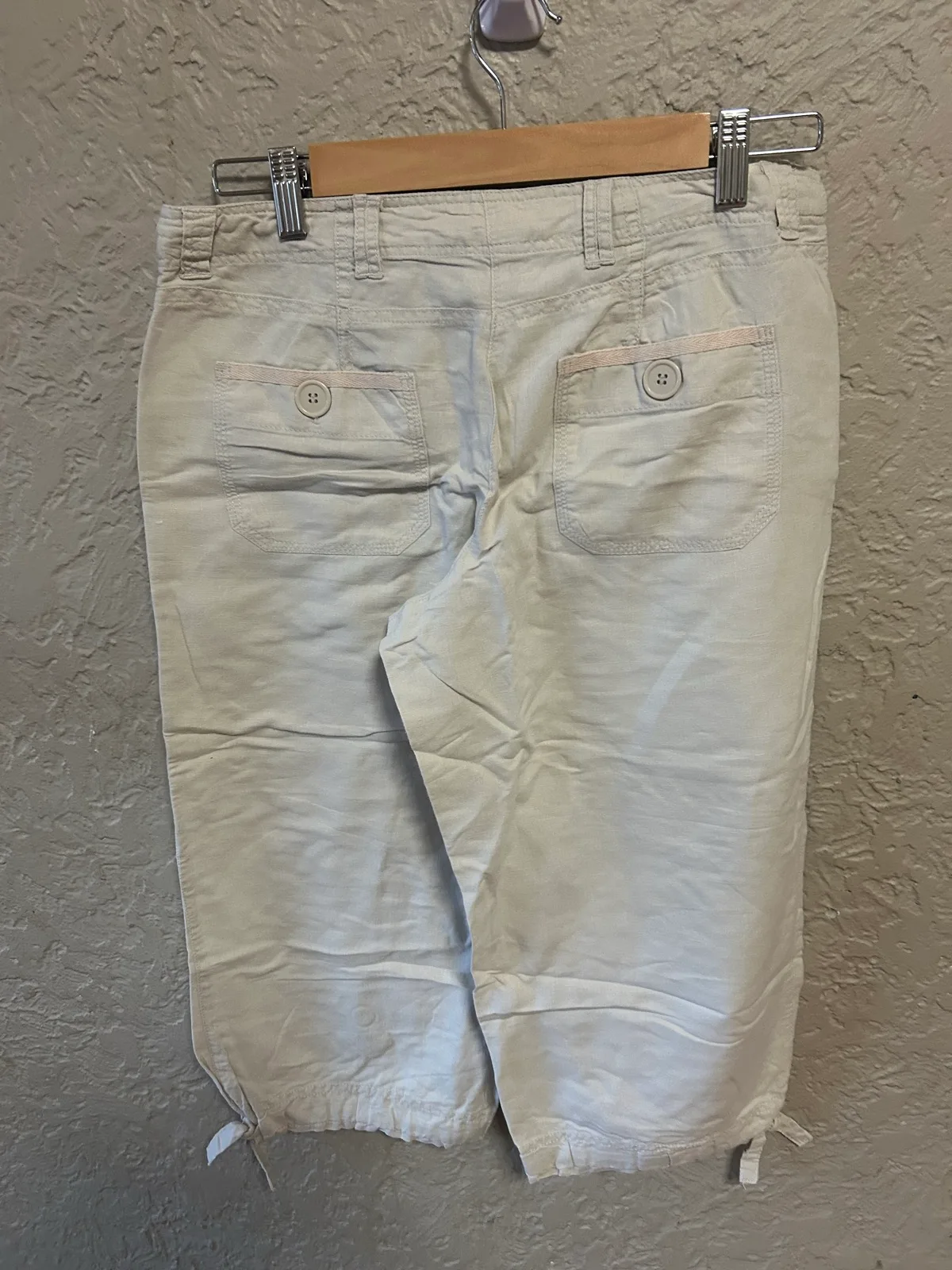 Cream target capri pants with ankle ties – photo 6