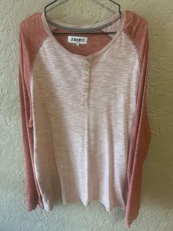 Men’s Jeanswest pink long sleeve Henley