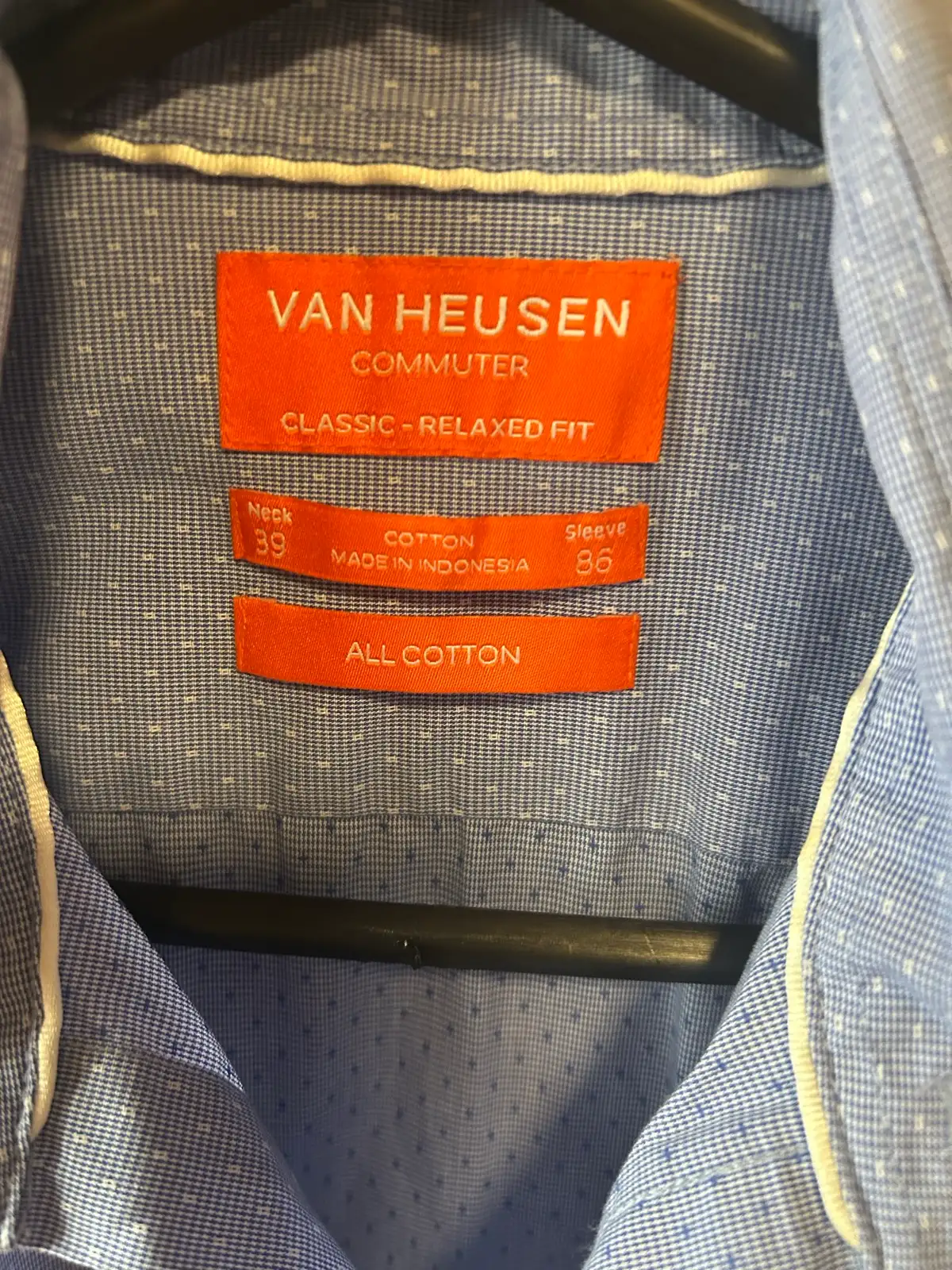 Men’s van Huesen blue/white spot shirt – photo 2