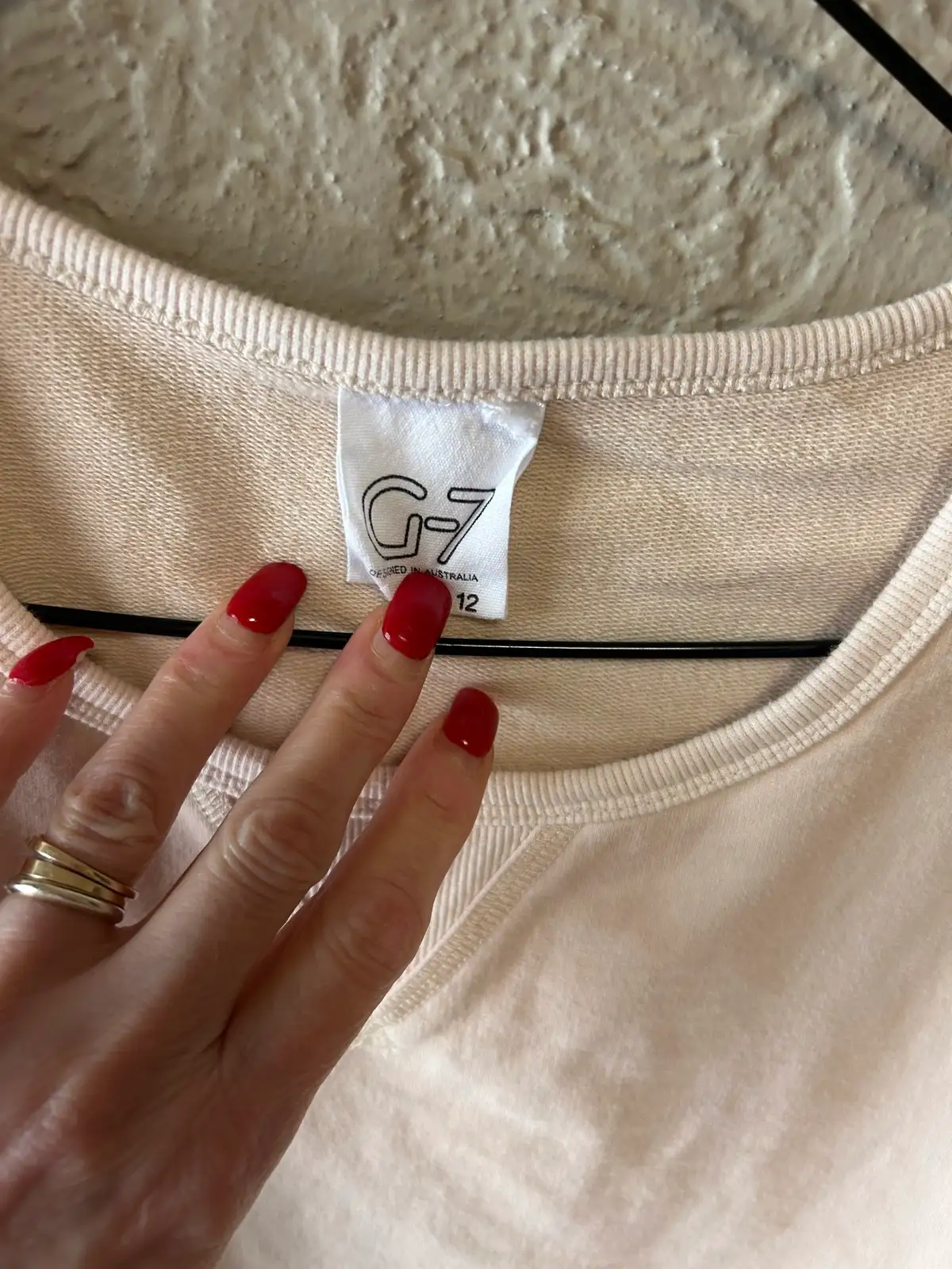G-7 cream cotton crew neck sweater – photo 2