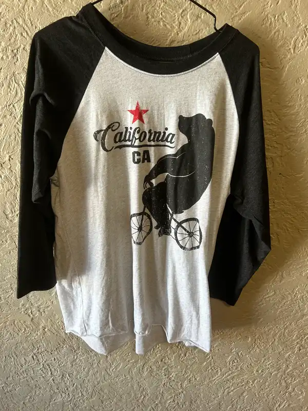Grey and black raglan long sleeve tee