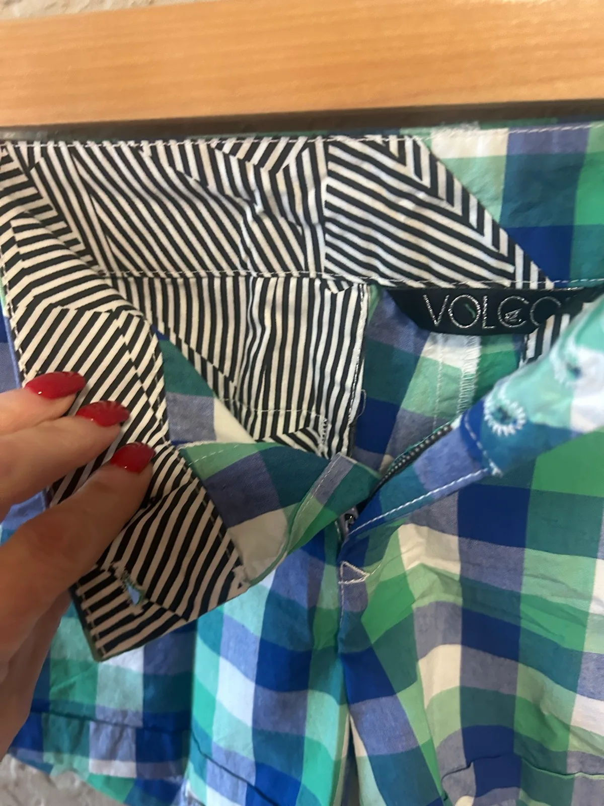 Volcom green/blue/white check shirts – photo 5