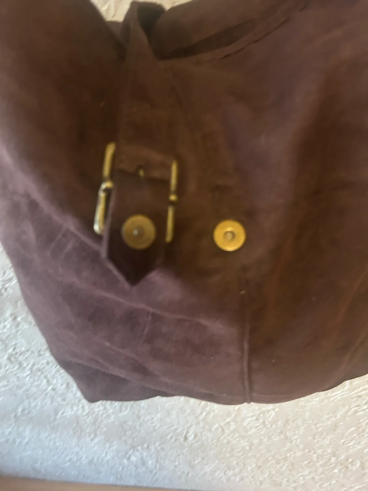 Brown faux suede shoulder bag – photo 3