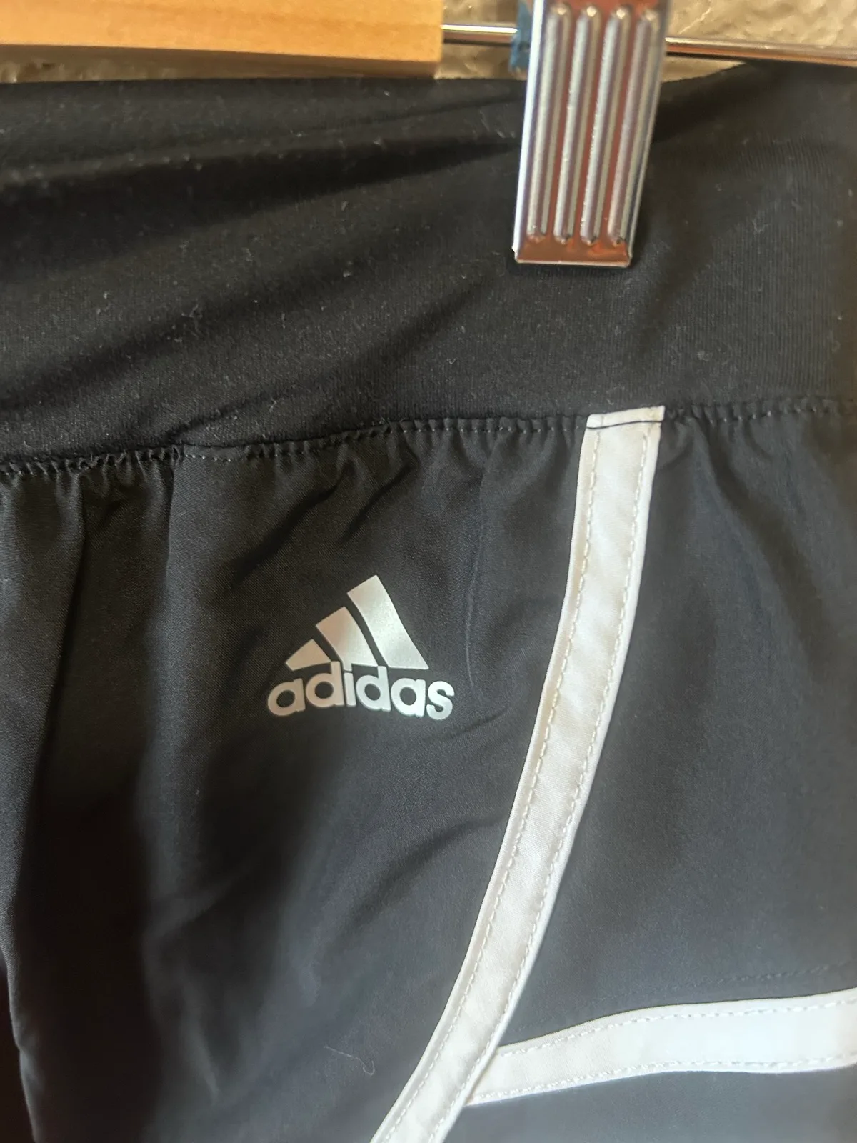 Adidas black/white striped running shorts – photo 2