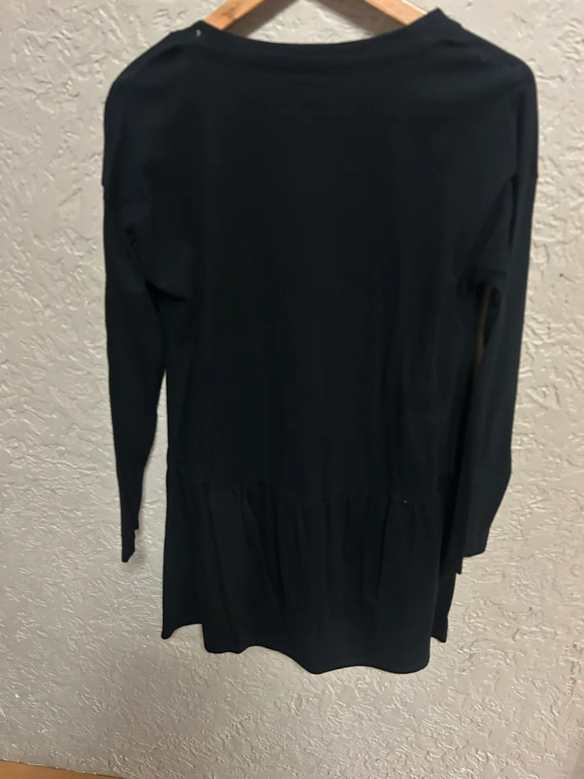 ASOS black long sleeve babydoll dress — photo 3